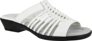 Easy Street Womens Nola Faux Leather Slip On Slide Sandals