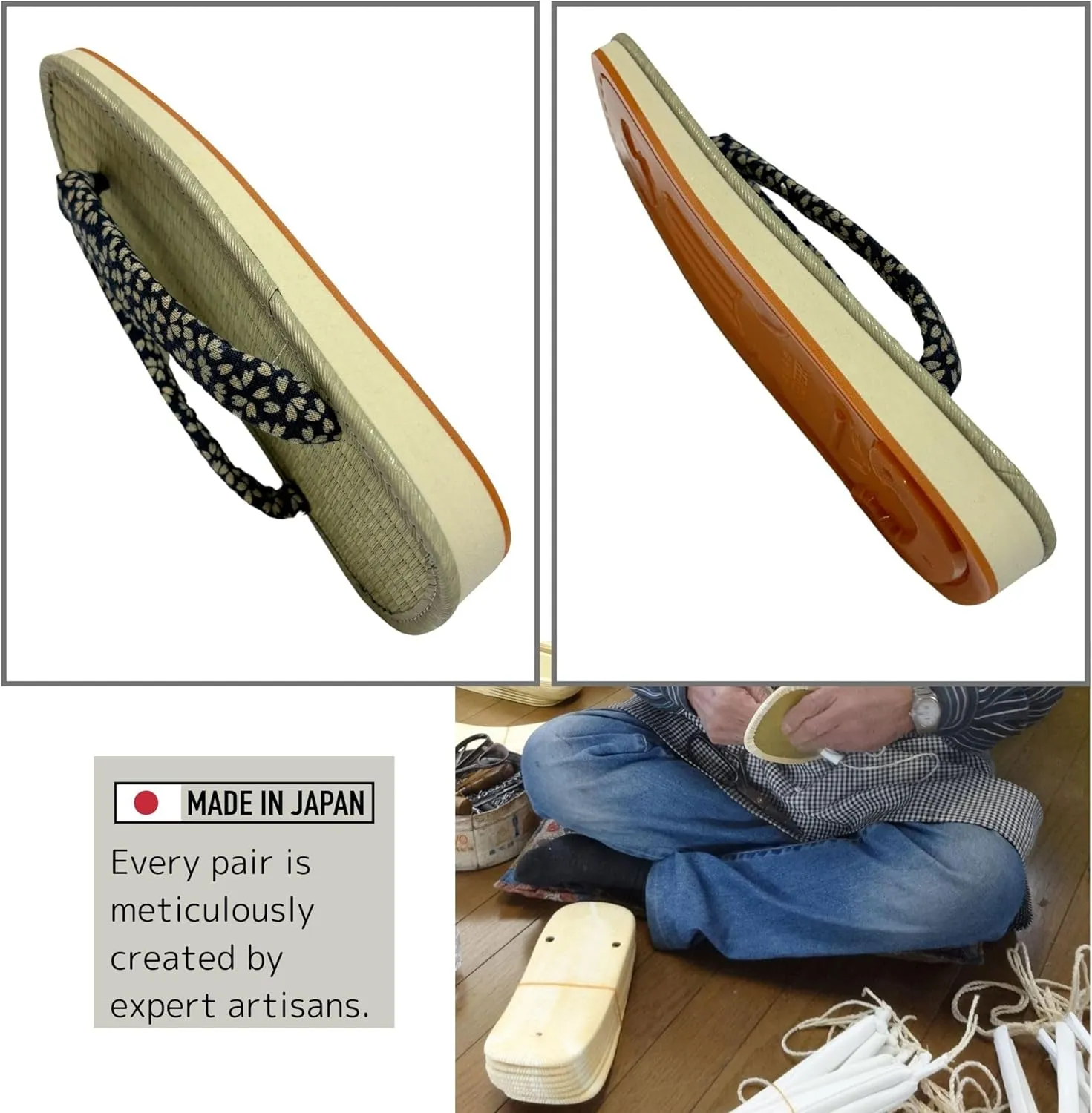 Edoten] Japan Setta Zori Men's rush grass(sole Amezoko)