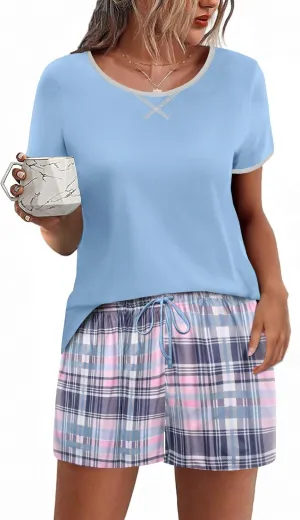 Ekouaer Women Pajama Set Casual Short Set