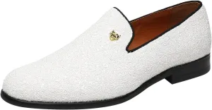 ELANROMAN Men's Shiny Loafers Dress Business Party Wedding Prom Handmade Shoes