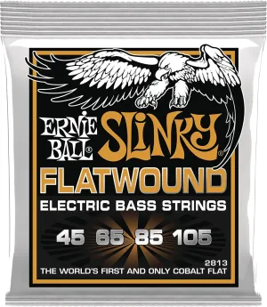 Ernie Ball Hybrid Slinky Flatwound Bass Guitar Strings, 45-105 Gauge (P02813)