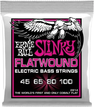 Ernie Ball Super Slinky Flatwound Bass Guitar Strings, 45-100 Gauge (P02814)