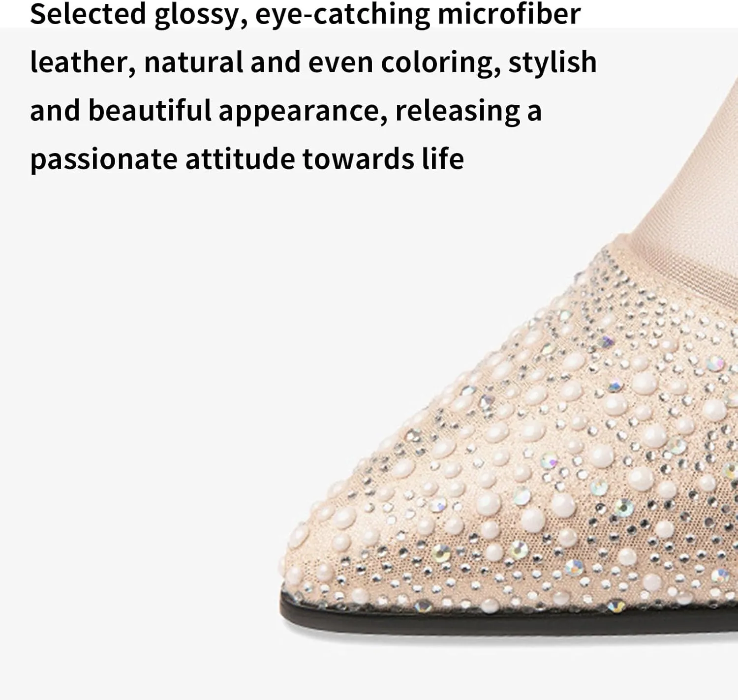 Fashion Women's Chunky Heel Sandals,Personalized Pointed Toe Contrast Mesh Breathable Heels,Women's Zipper Back Boots