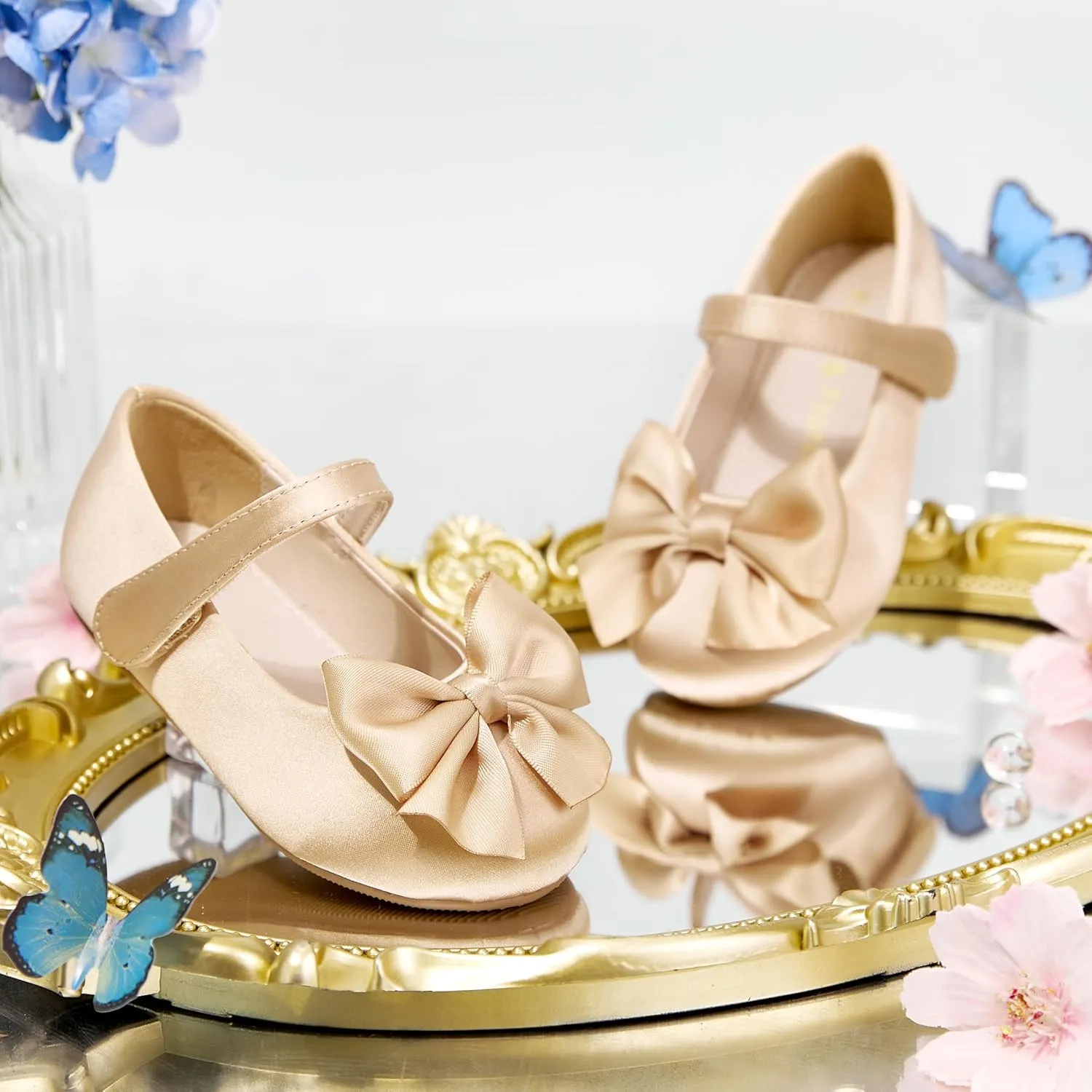 Felix & Flora Toddler Flower Girl Dress Shoes - Girl Ballet Flats Party School Shoes Wedding