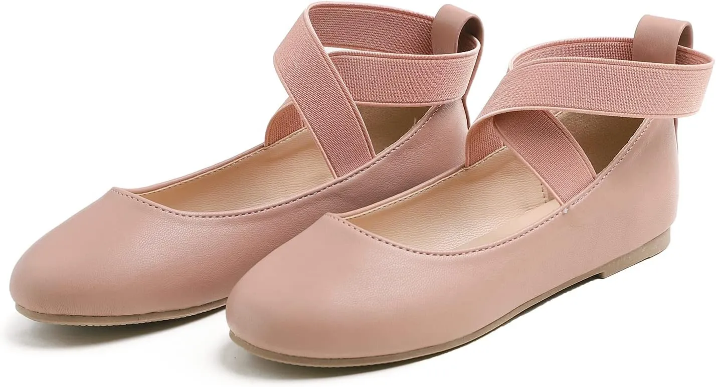 FEVERSOLE Girls Cute Dress Mary Jane Shoes Soft Party Holiday Ballet Flats