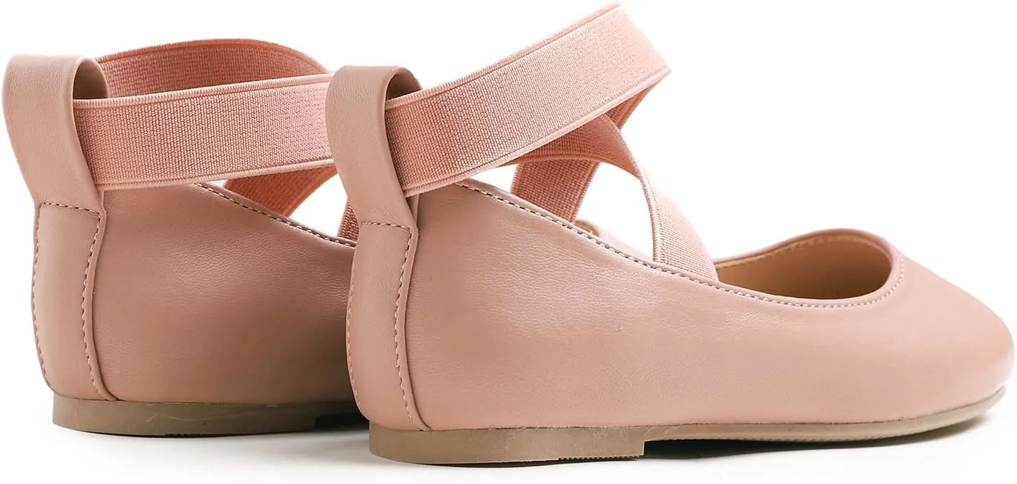 FEVERSOLE Girls Cute Dress Mary Jane Shoes Soft Party Holiday Ballet Flats