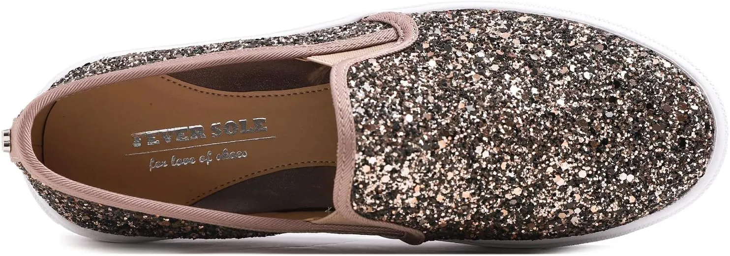 FEVERSOLE Women's Fashion Slip-On Sneaker Casual Flat Loafers