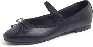 FEVERSOLE Women's Soft Cushion Padded Comfort Round Toe Mary Jane Elastic Fashion Ballet Flats Walking Shoes
