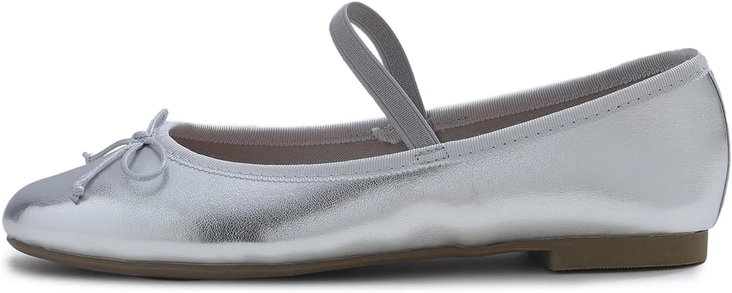 FEVERSOLE Women's Soft Cushion Padded Comfort Round Toe Mary Jane Elastic Fashion Ballet Flats Walking Shoes