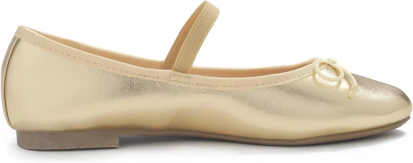 FEVERSOLE Women's Soft Cushion Padded Comfort Round Toe Mary Jane Elastic Fashion Ballet Flats Walking Shoes