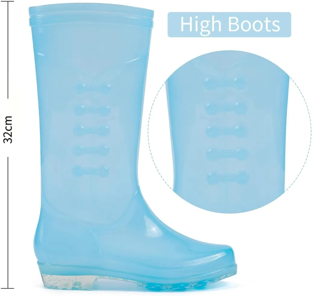 Fiedaz Rain Boots for Women Waterproof Garden Boots Anti-Slip Rain Boots Ladies Candy Color Lightweight Boots