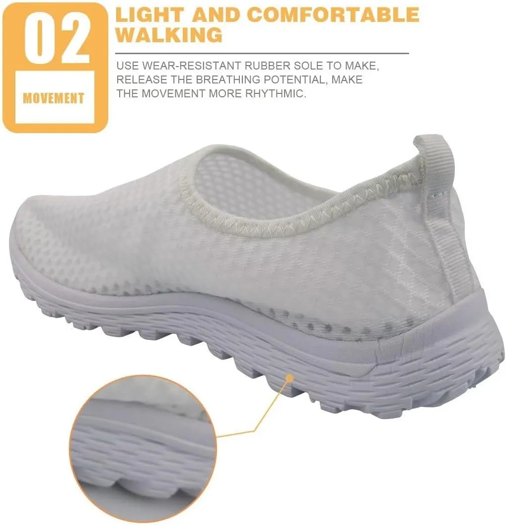 FKELYI Halloween Shoes for Women Slip On Walking Shoes Breathable Mesh Flats Athletic Running Tennis Sneakers