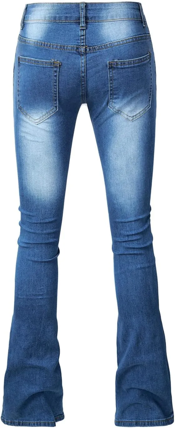 Flare Jeans for Women Bell Bottom Jeans Skinny Stretchy Denim Pants Skinny Jeans Available in Large Sizes