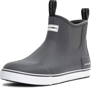Furuian Men's Deck Boots Fishing Boots Waterproof Rain Boots Ankle Booties Slip On Neoprene Rubber Footwear Chelsea Boots Men botas para hombre for Gardening Fishing Boating Camping Sailing