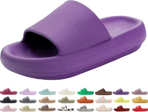 Genuine Pillow Slippers for Women and Men | House Slides Shower Sandals | Extremely Comfy | Cushioned Thick Sole | Cloud Slides | Lightweight Non-Slip Easy to Clean