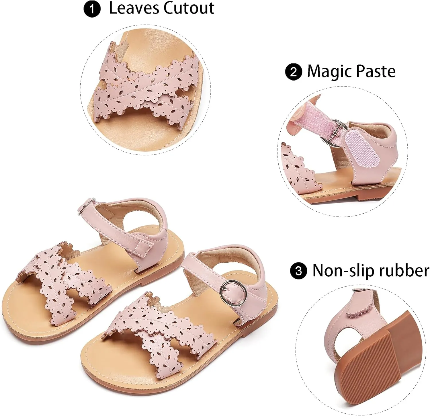 GINFIVE Toddler Girls Sandals Girls Toddler Sandals Little Girls Kids Shoes