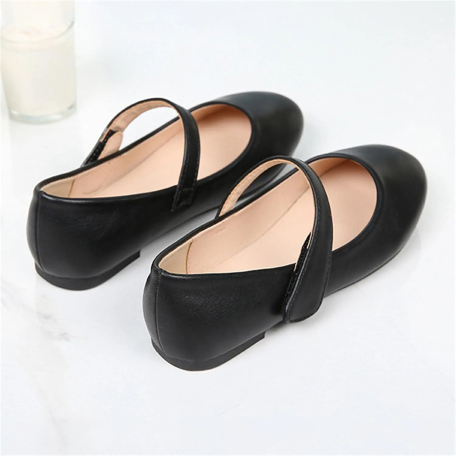 Girls Mary Jane Ballerina Flat Dress Shoes for Toddler Kids Princess Easy Buckle School Uniform Church Formal Shoes