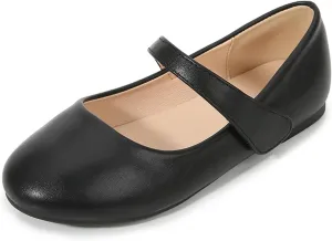 Girls Mary Jane Ballerina Flat Dress Shoes for Toddler Kids Princess Easy Buckle School Uniform Church Formal Shoes