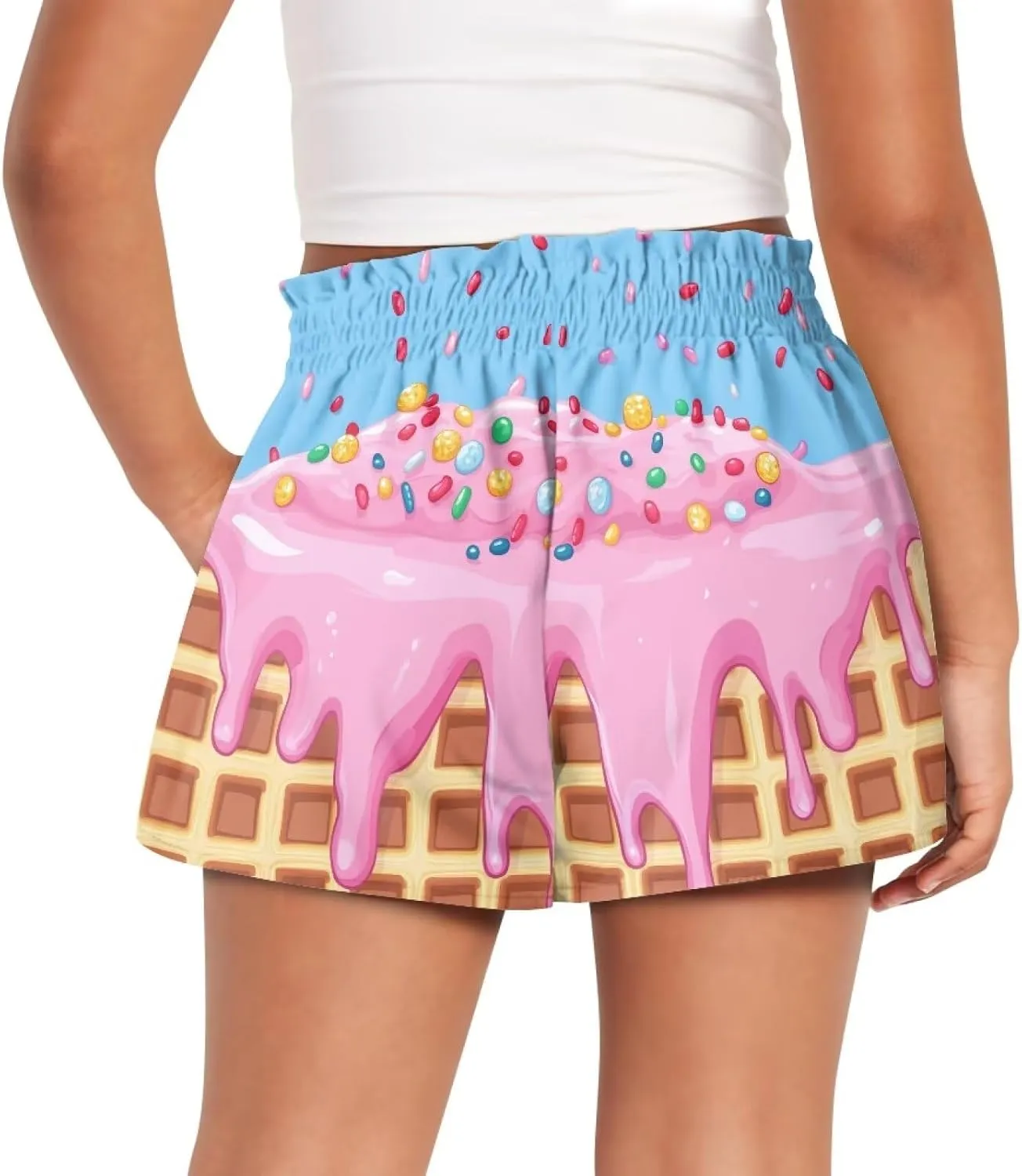 Girls Shorts 1-16 Kids Athletic Shorts with Pockets High Waisted Running Swim Yoga Cute Graphic Shorts Pants