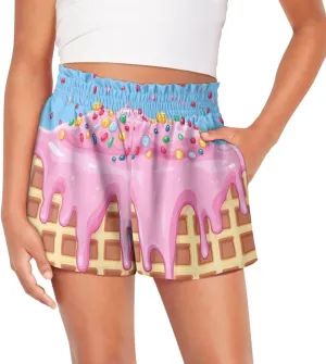 Girls Shorts 1-16 Kids Athletic Shorts with Pockets High Waisted Running Swim Yoga Cute Graphic Shorts Pants