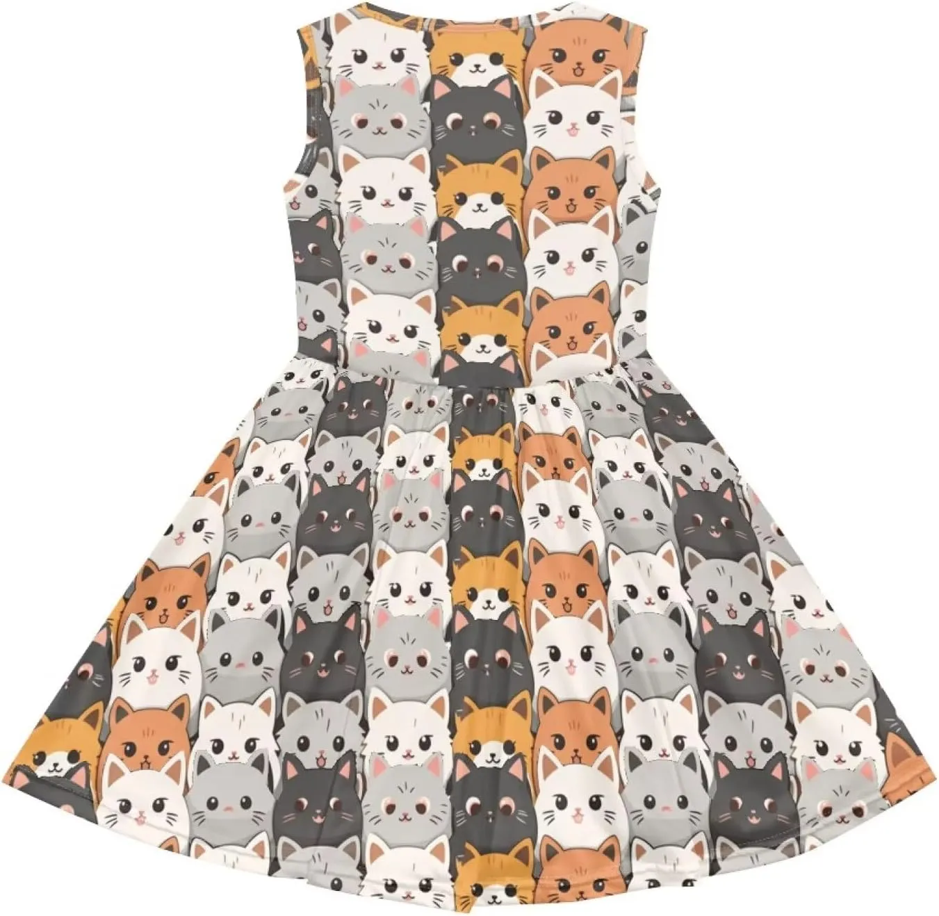 Girls Summer Dress with Pockets Casual Sleeveless Midi Dress for 4-14 Years