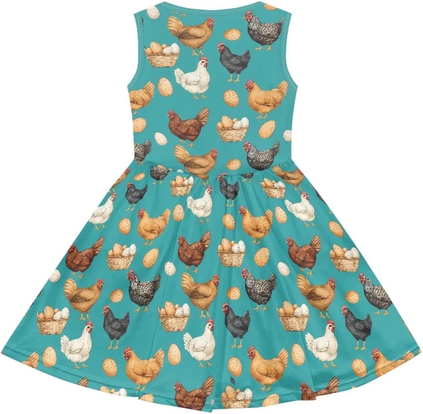Girls Summer Dress with Pockets Casual Sleeveless Midi Dress for 4-14 Years