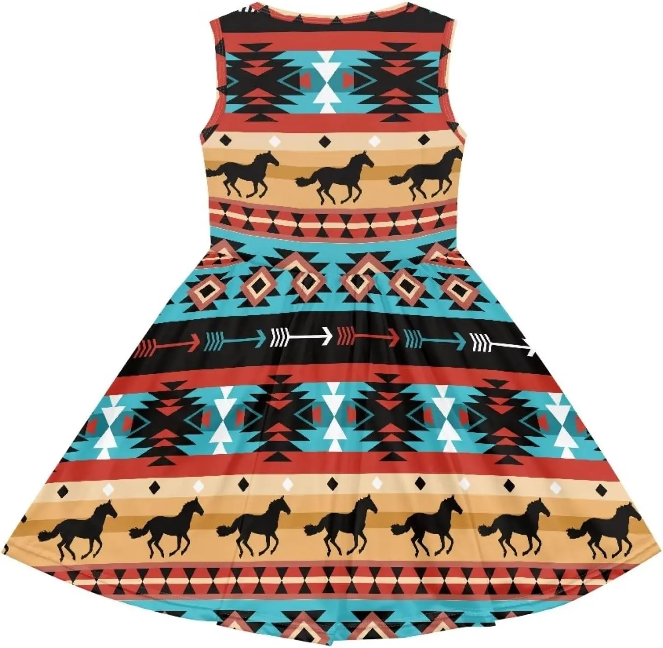 Girls Summer Dress with Pockets Casual Sleeveless Midi Dress for 4-14 Years