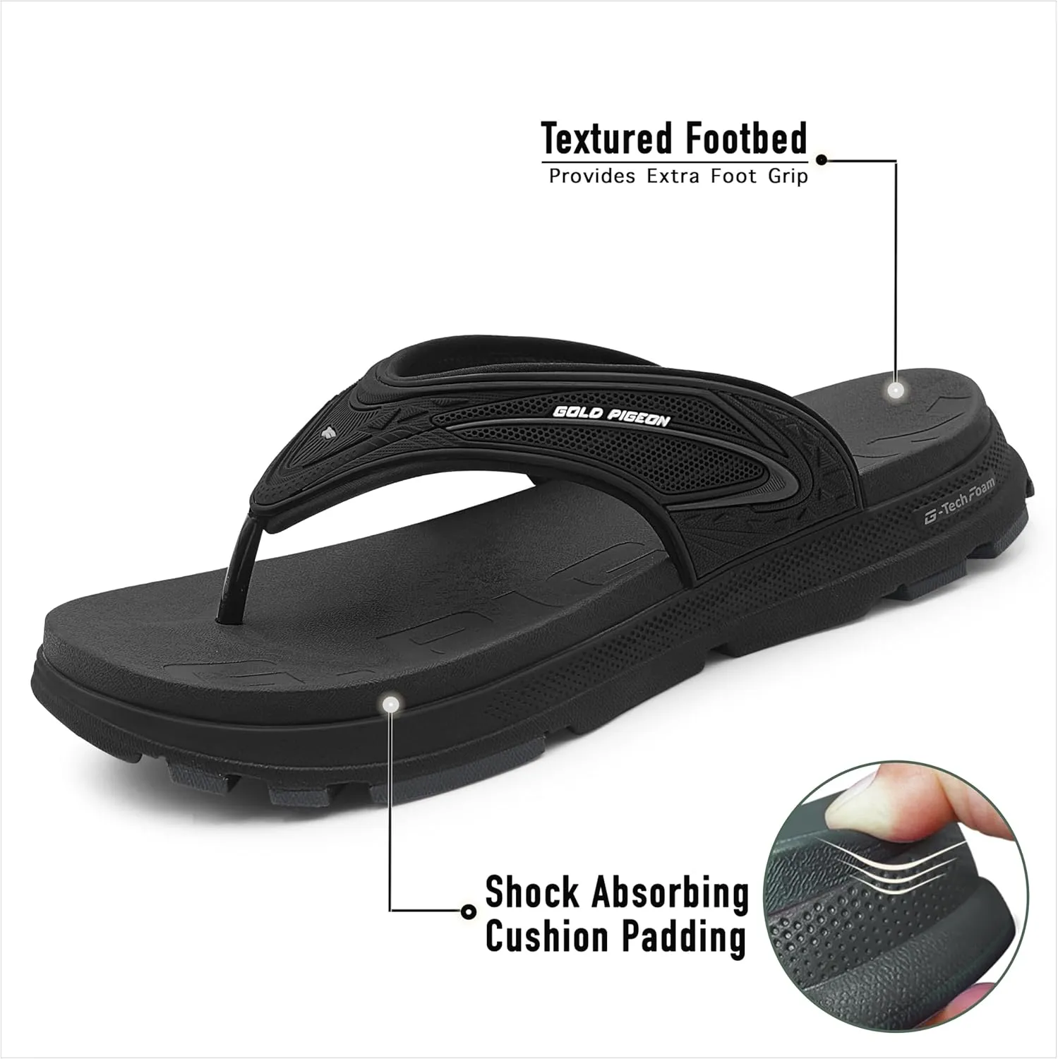 Gold Pigeon Shoes EVA Anti-Fatigue Ultra-Cushion Unisex Athlete Sandals Easy SNAP LOCK Closure