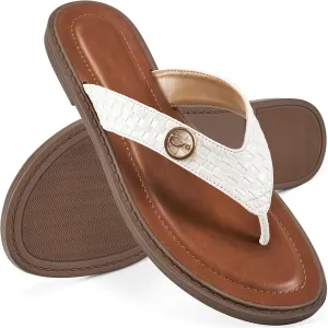 HARENCE Flip Flops for Women Comfortable Thong Sandals Dressy Summer Casual Slip on Beach Flats Shoes