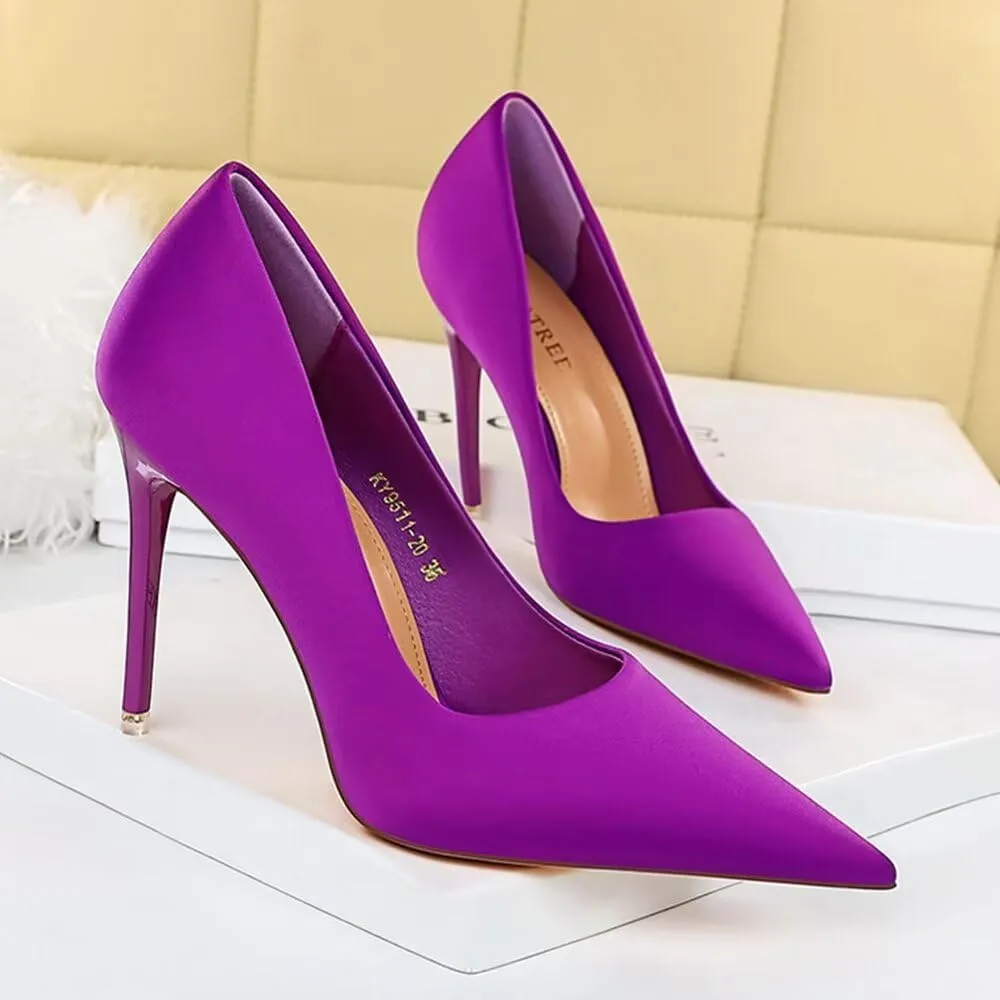 Hee grand Classic Pointed Toe Heels for Women Fashion Suede Stiletto Wedding Party Dress Shoes Office Pumps Lady High Heels
