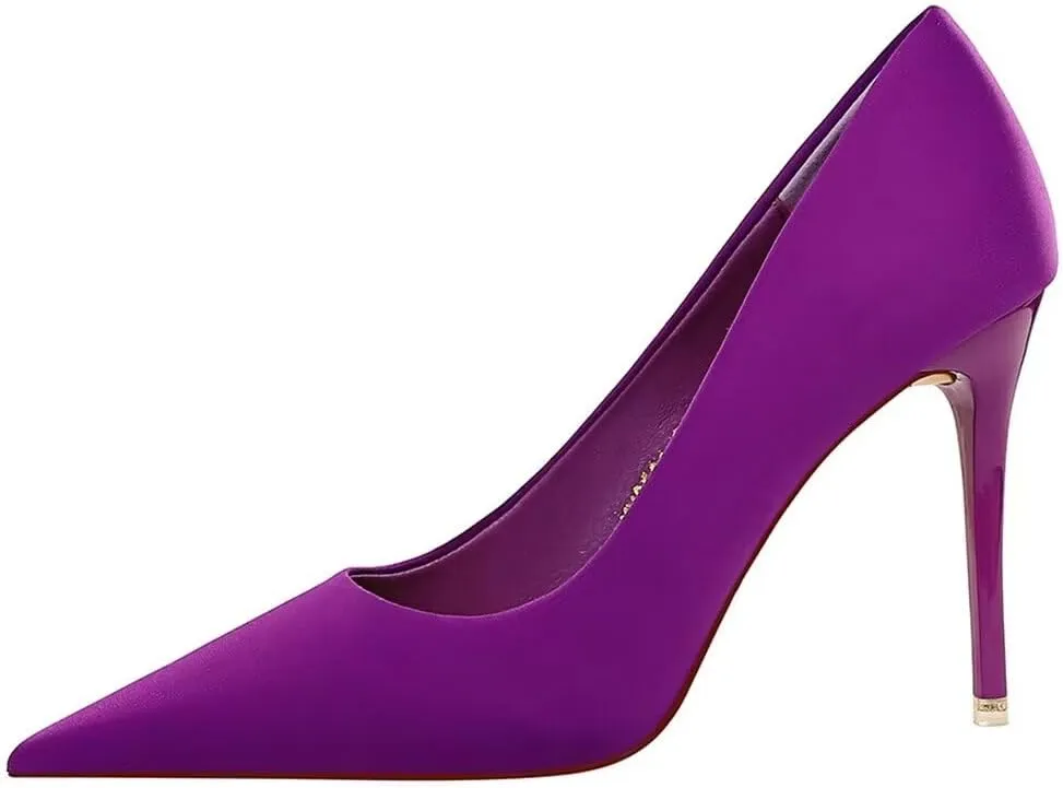 Hee grand Classic Pointed Toe Heels for Women Fashion Suede Stiletto Wedding Party Dress Shoes Office Pumps Lady High Heels