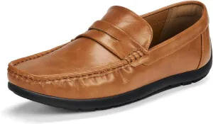 HEEZ Men's Loafers Slip On Dress Shoes Penny Loafers Leather Casual Driving Boat Shoes for Men