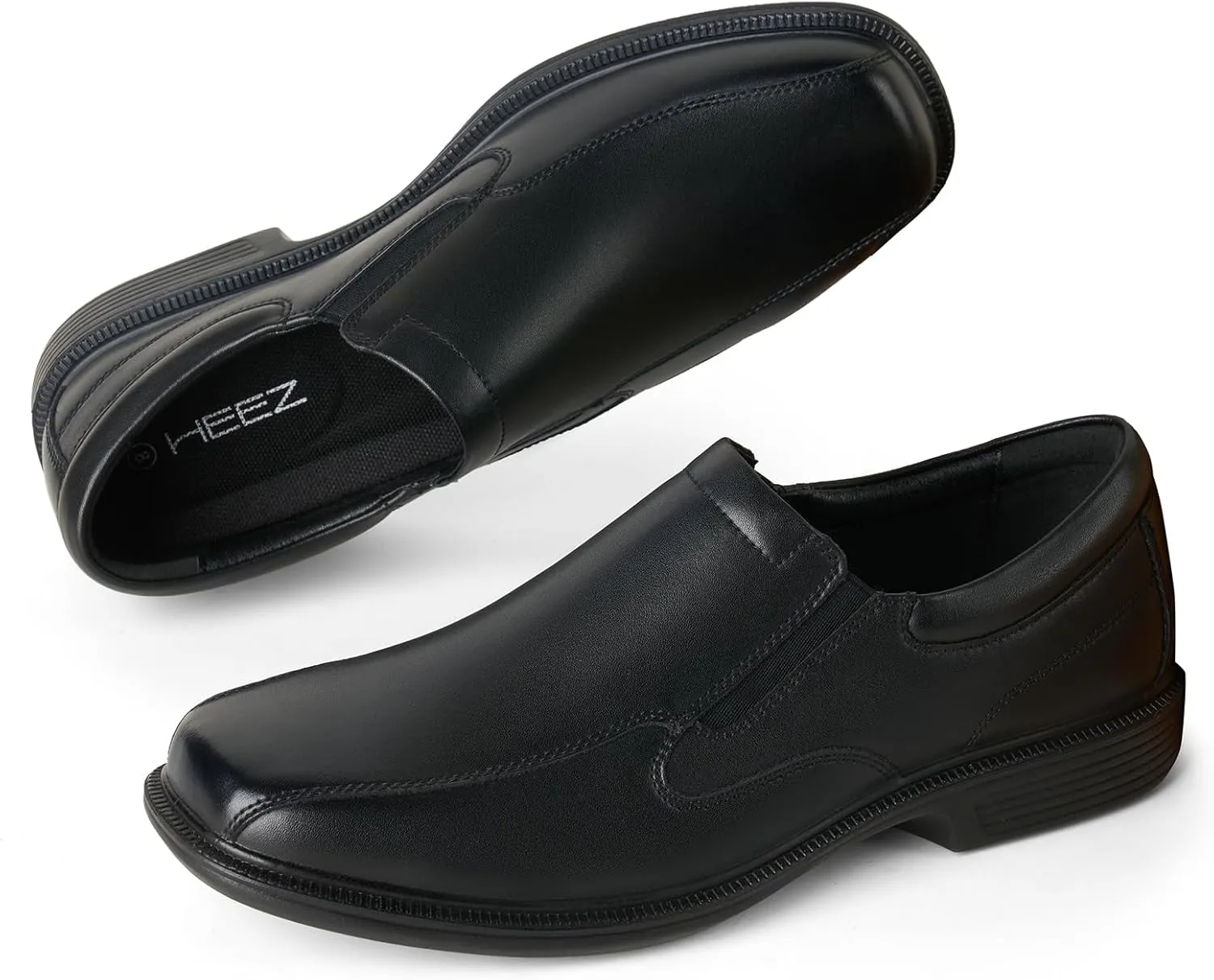 HEEZ Mens Loafers, Split Leather Oxford Dress Shoes for Men, Formal Casual Business Shoes