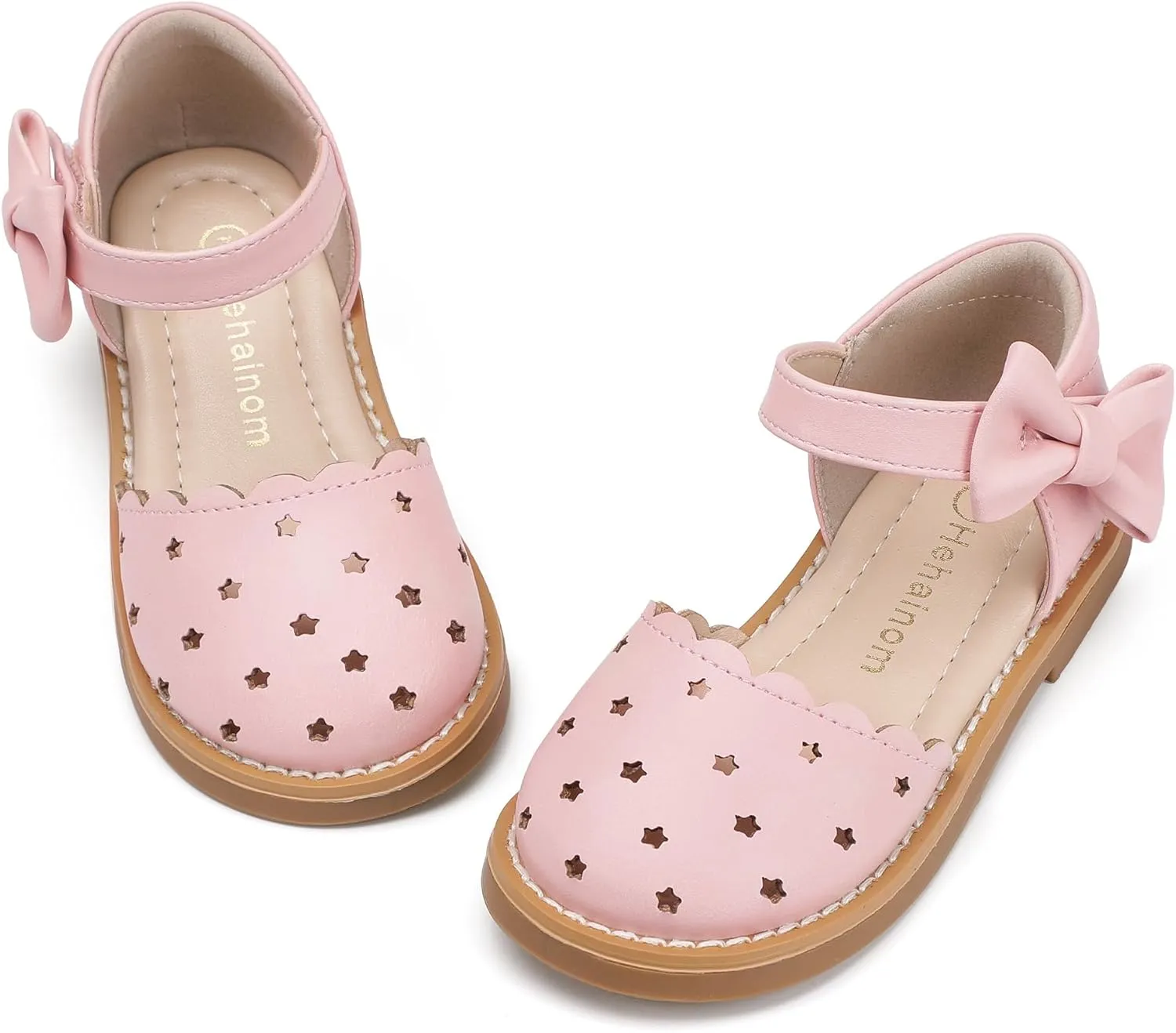 Hehainom Toddler Girls Sandals Flower Girl Closed Toe School Wedding Communion Church Summer Shoes