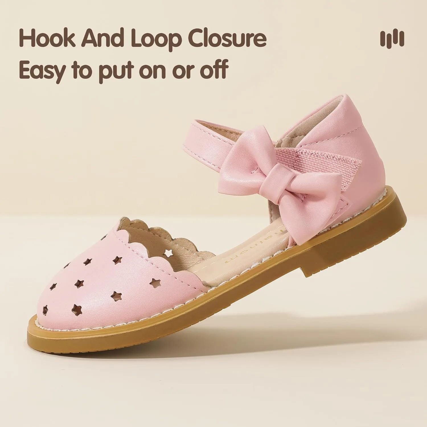Hehainom Toddler Girls Sandals Flower Girl Closed Toe School Wedding Communion Church Summer Shoes
