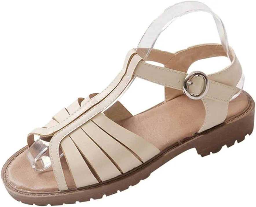 Hollow-Out Low-Heeled Sandals Summer New Casual Fashion Peep Toe Women Shoes