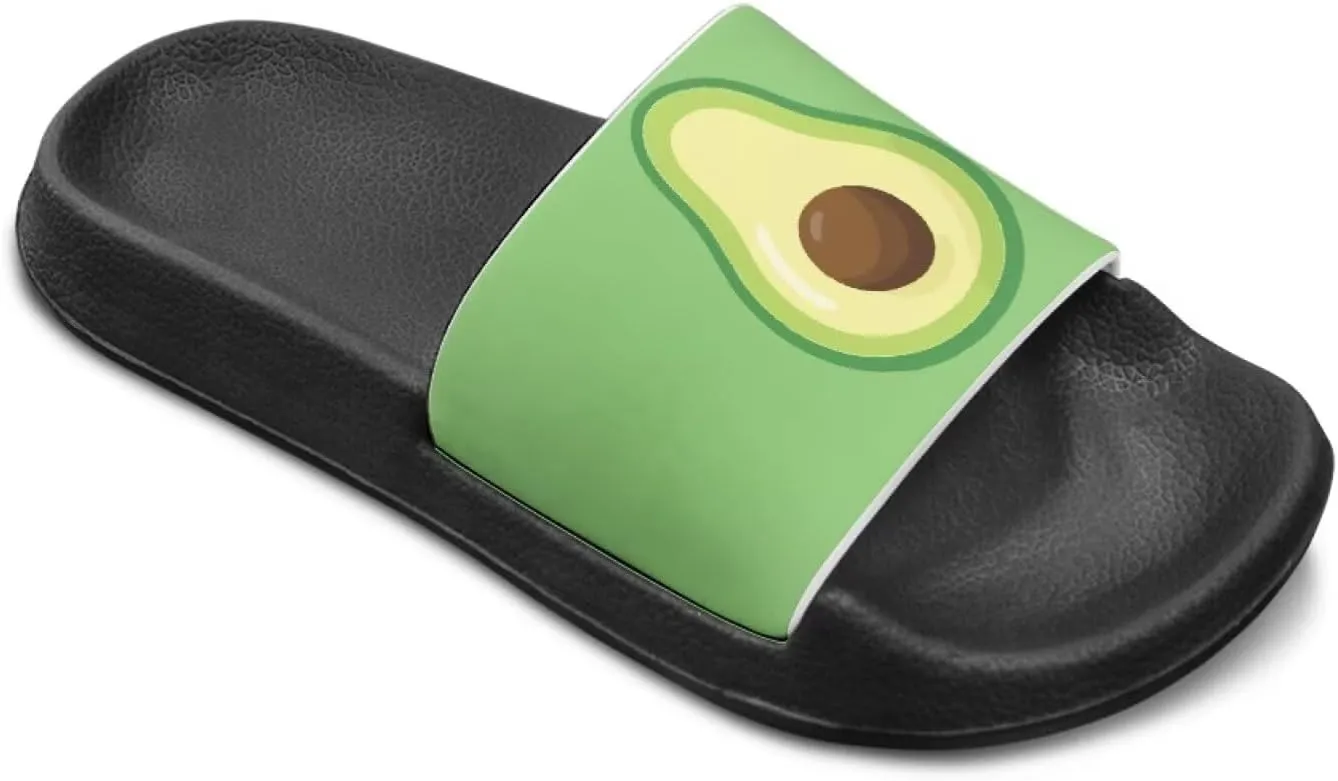Howilath Fruit Print Slides for Girls Casual Summer Sandals Non-Slip Open Toe Pillow Slippers for Daily Walking Traveling