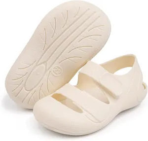 HsdsBebe Little Kids Beach Sandals Toddler Boys Girls Jelly Sandals Closed-Toe With Anti-Slip Rubber Sole Children Summer Outdoor Water Shoes