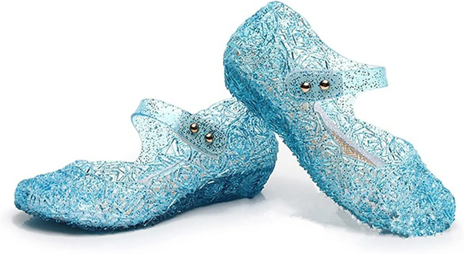 Jelly Sandals for Girls Kids Princess Glitter Mary Jane Shoes Summer Casual Wedding Dance Party Wedge Dress Sandal