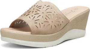 Jeossy Women's Platform Wedge Sandals Slip On 825 Peep Toe High Heel Sandals