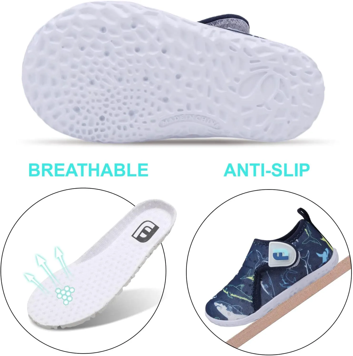JOINFREE Baby Toddler Water Shoes Boys Girls Sandals Barefoot Kids Breathable Sneakers Shoes for Walking Running