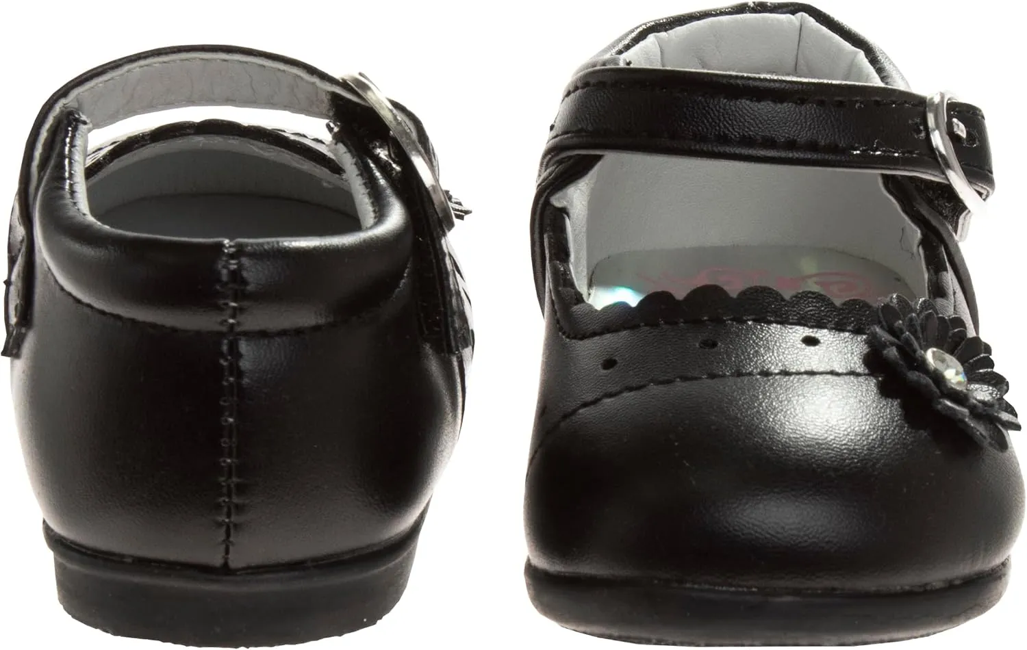 Josmo Baby Girls Mary Jane Flats Slipon - Newborn Infant Formal Dress Shoes School Uniform - (Size 3-8 Infant-Toddlers)