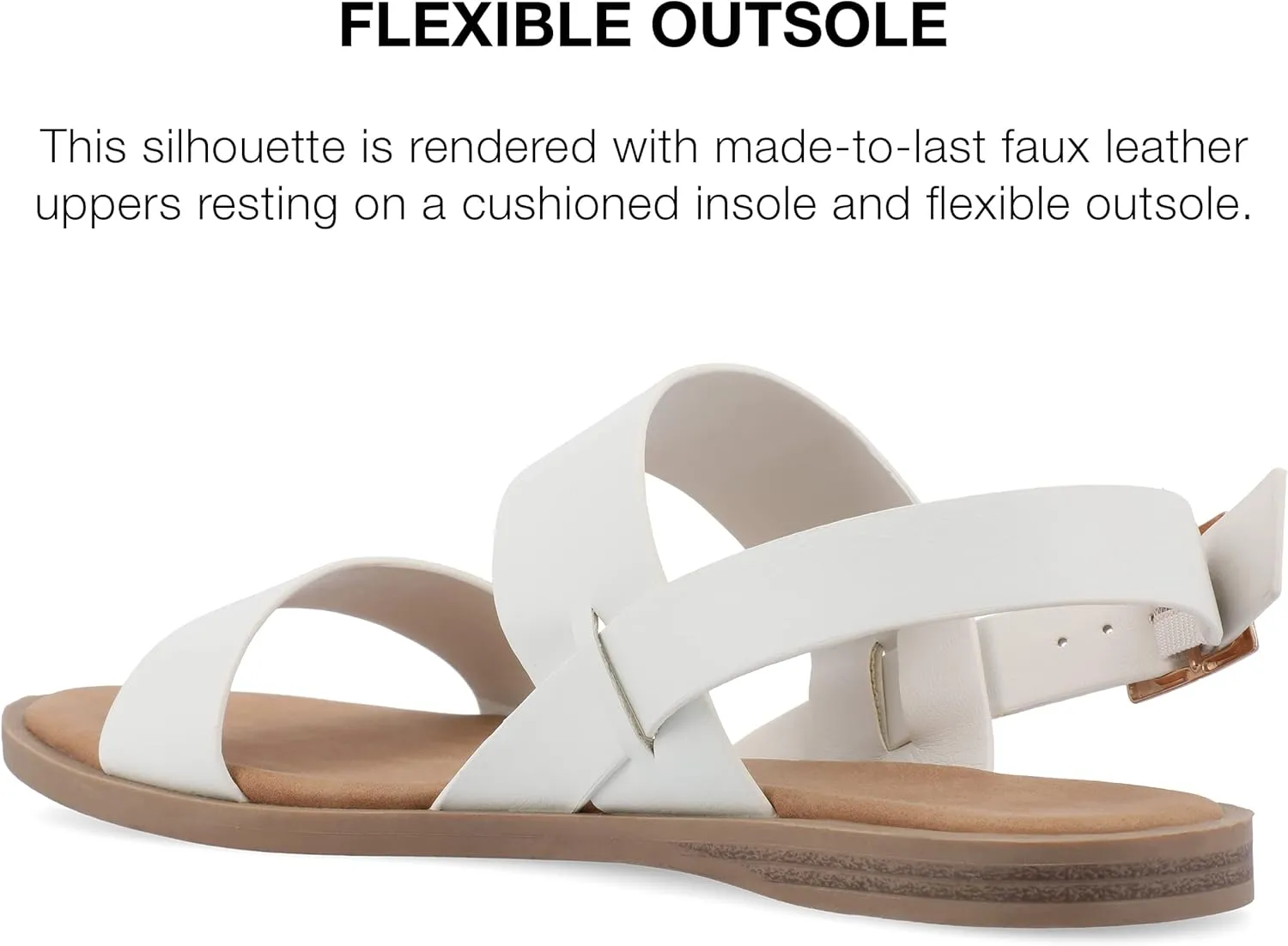 Journee Collection Women's Lavine Multi Strap Flat Sandals