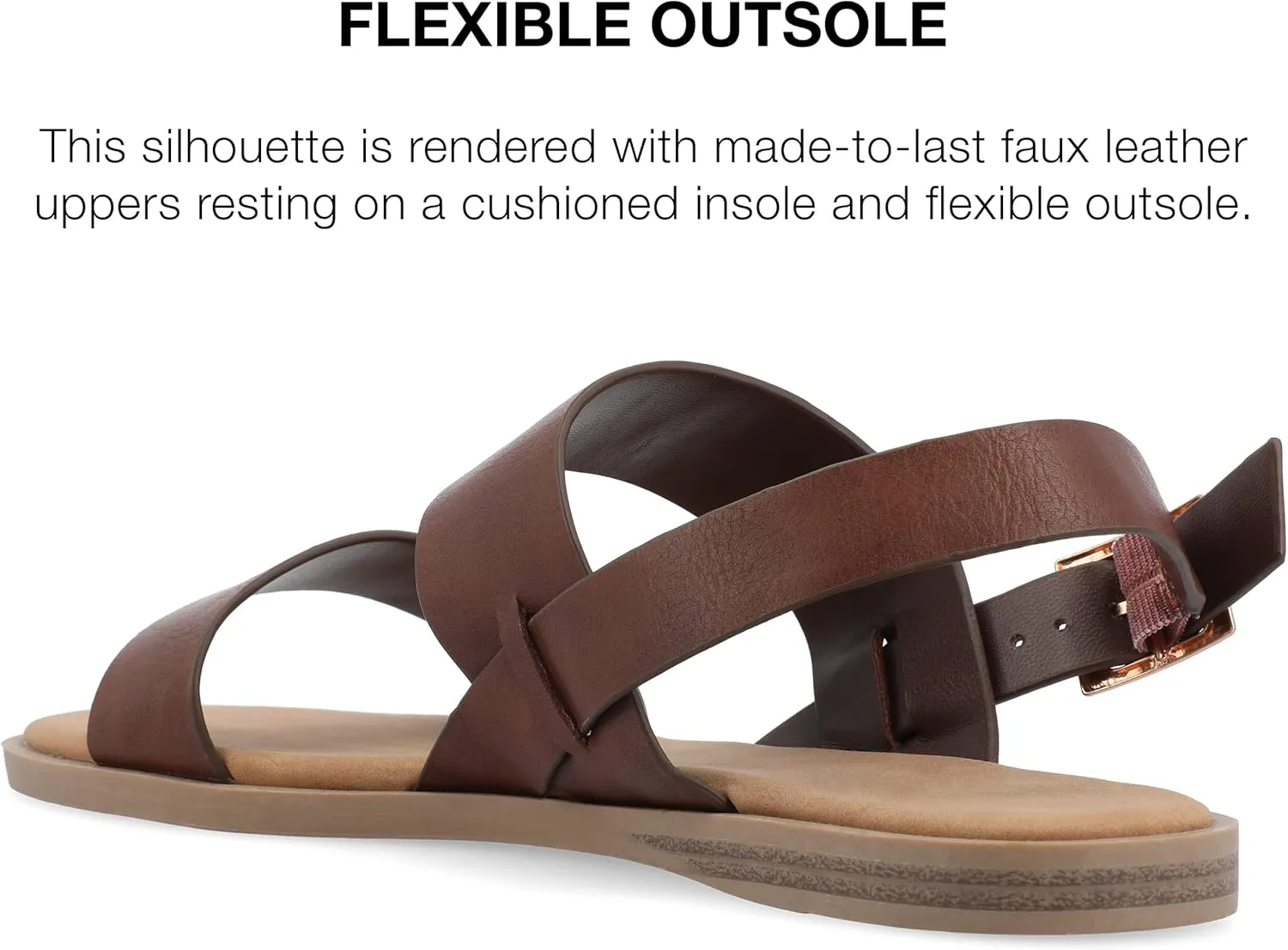 Journee Collection Women's Lavine Multi Strap Flat Sandals