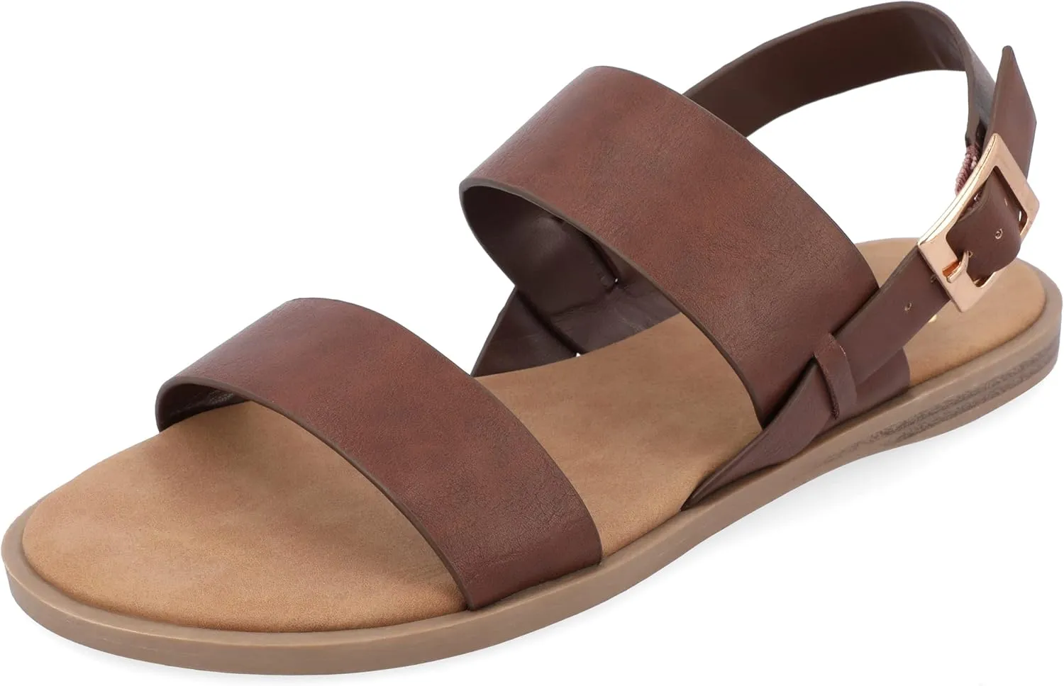 Journee Collection Women's Lavine Multi Strap Flat Sandals