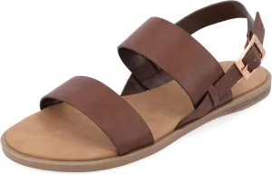 Journee Collection Women's Lavine Multi Strap Flat Sandals