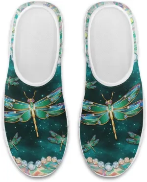 JoyLamoria Butterfly on Marble Canvas Shoes Slip On Fashion Sneakers Low Top Walking Flats Art Travel Shoes for Women