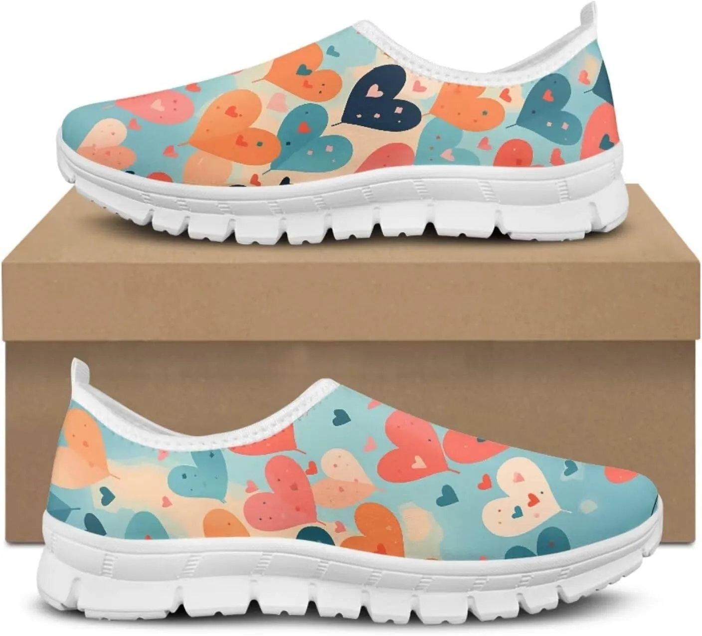 JoyLamoria Love Shoes Unisex Slip On Low Top Fashion Sneakers Comfortable Walking Flats Loafer&Travel Shoes
