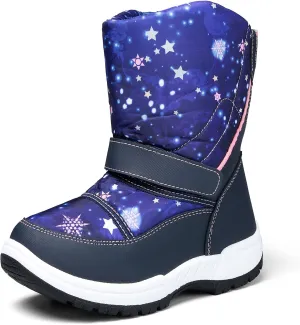 K KomForme Boys Girls Snow Boots Waterproof Winter Outdoor Boots(Toddler/Little Kid/Big Kid)
