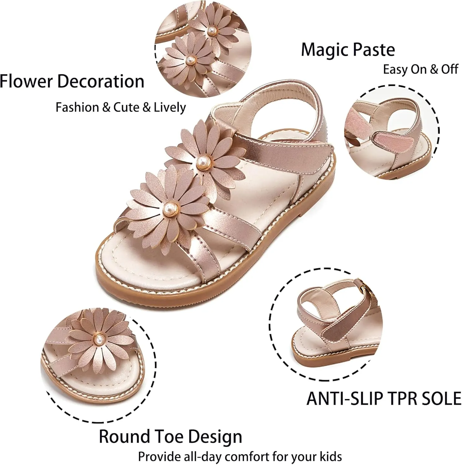 Kiderence Toddler Girls Sandals Little Girls Kids Shoes Girls Sandals Toddler